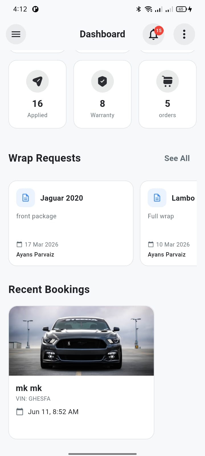 Bookings & Warranty — Armorix, Automotive / NFC built with Flutter and NFC by Ayan Parvaiz