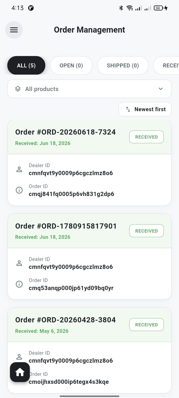 Order Management — Armorix, Automotive / NFC built with Flutter and NFC by Ayan Parvaiz