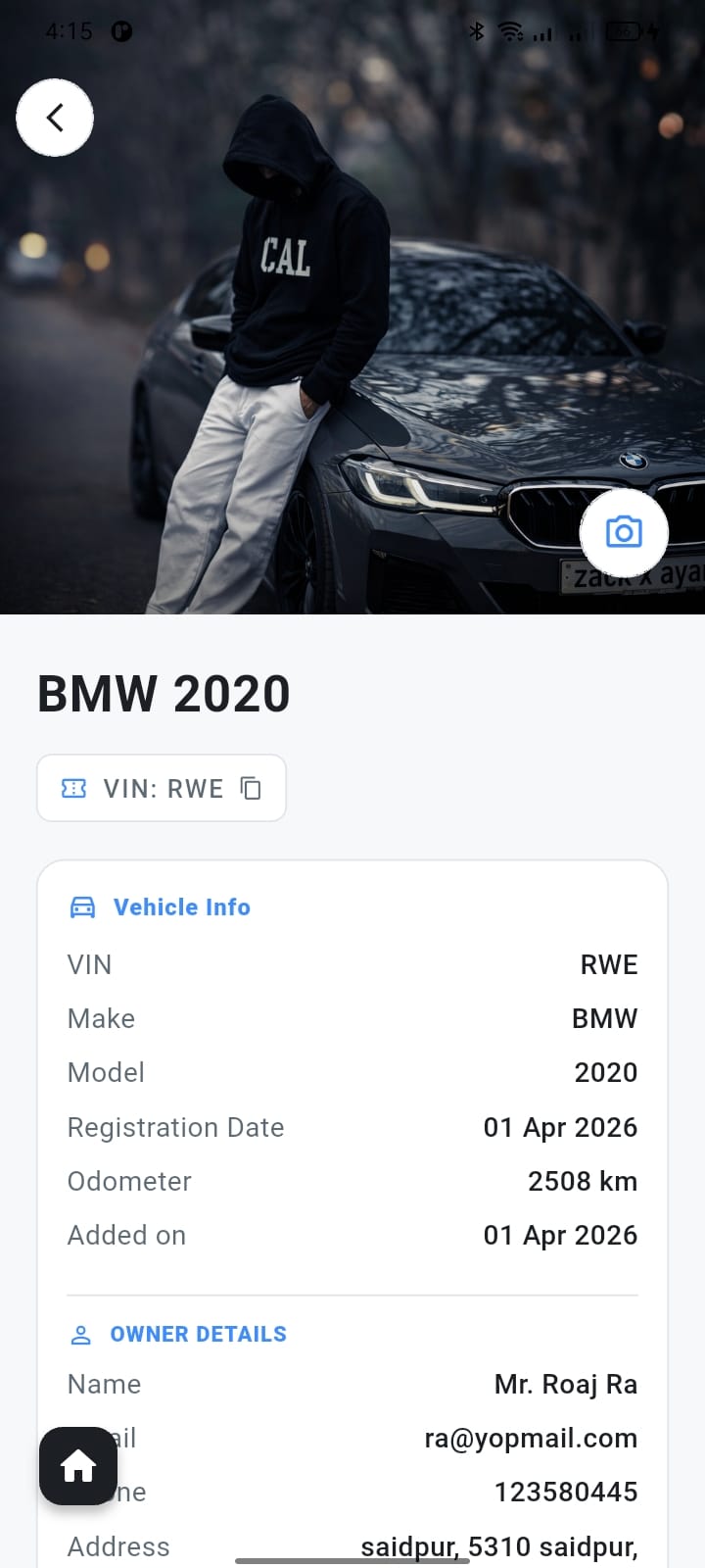 Vehicle Details — Armorix, Automotive / NFC built with Flutter and NFC by Ayan Parvaiz
