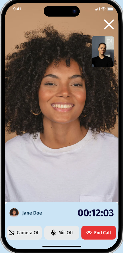 VoIP Video Call — Ashly, Accessibility / Social Impact built with Flutter and Node.js by Ayan Parvaiz