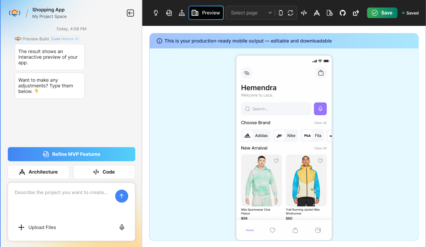 Live App Preview — Lotus / Code Horizon, AI Platform built with Flutter Web and Node.js by Ayan Parvaiz