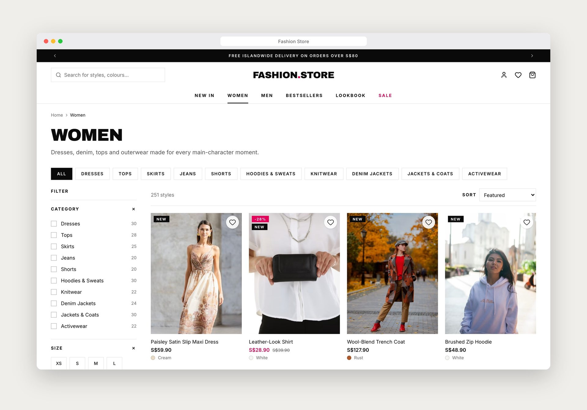Collection with filters — Fashion Store, E-commerce / 3D Web built with Next.js 16 and React 19 by Ayan Parvaiz