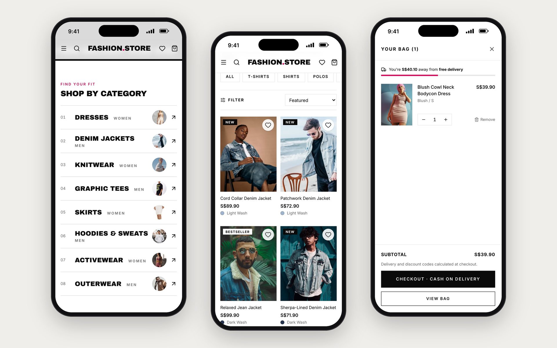 Shopping on mobile — Fashion Store, E-commerce / 3D Web built with Next.js 16 and React 19 by Ayan Parvaiz