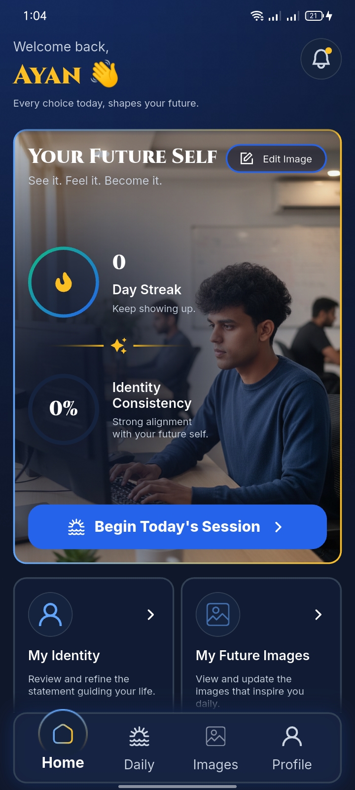 App preview — Your Future Identity, AI Personal Growth built with Flutter and Riverpod by Ayan Parvaiz