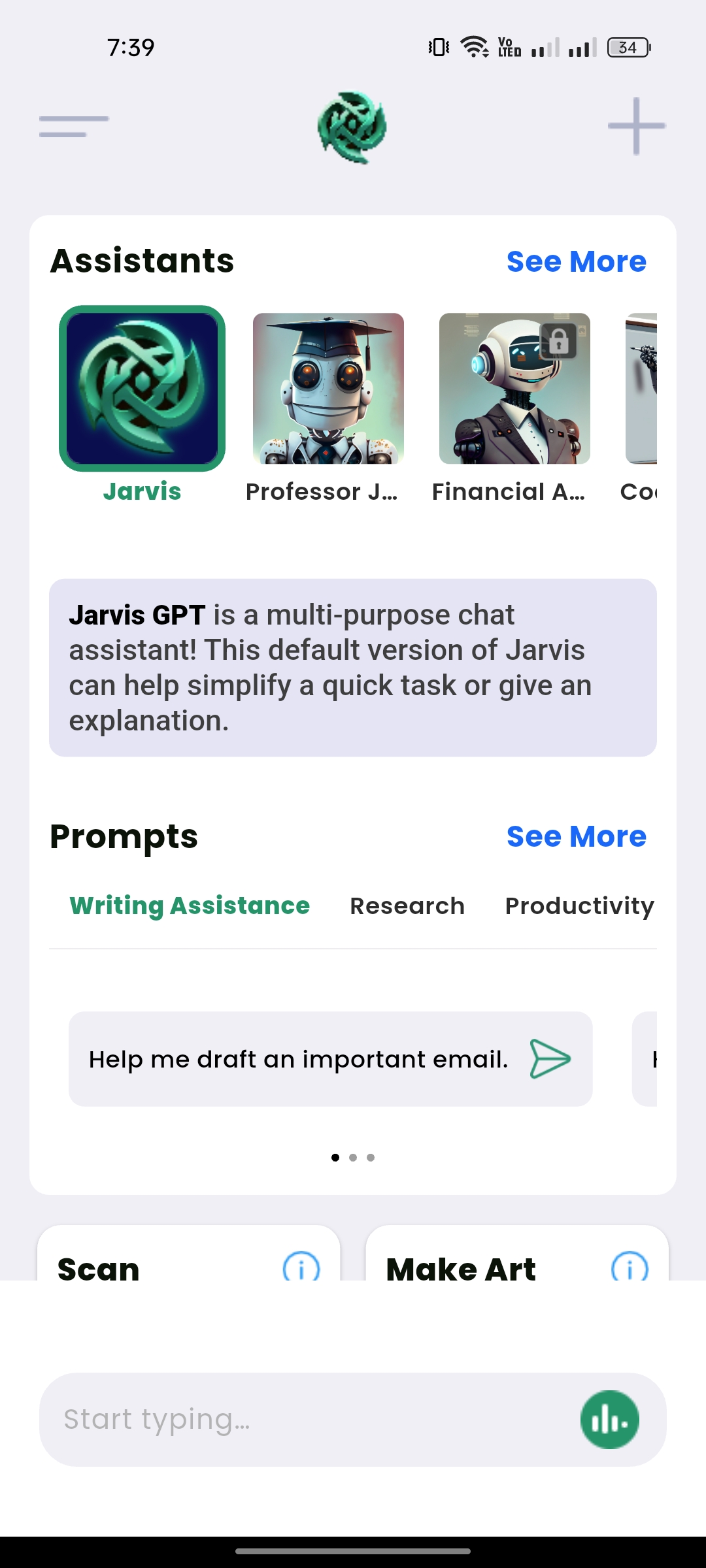 App preview — Jarvis, AI Mobile App built with Flutter and Node.js by Ayan Parvaiz