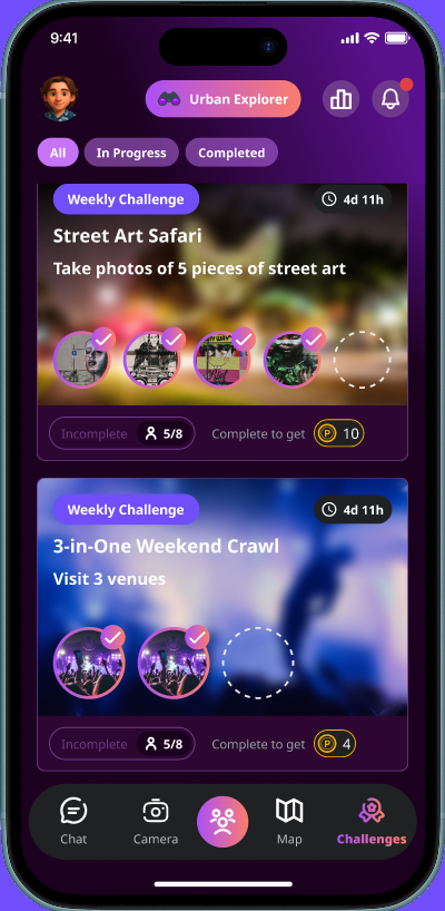 Weekly Challenges — OutSpot, Social Platform built with Flutter and Express by Ayan Parvaiz