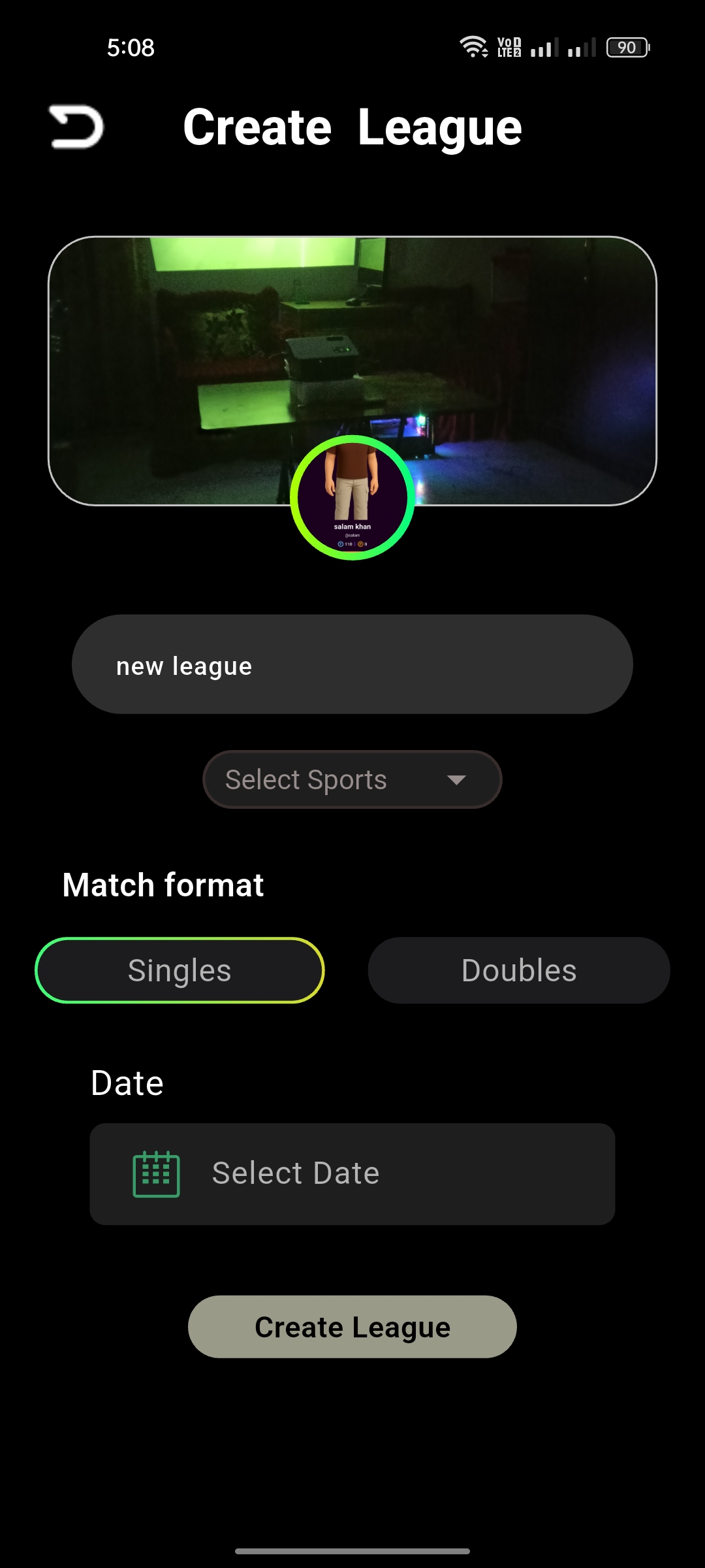 Create a League — Racqit, Sports / Social Platform built with Flutter and Dart by Ayan Parvaiz